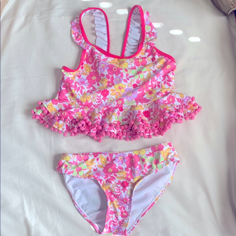 Floral Pink Kids Swim Set